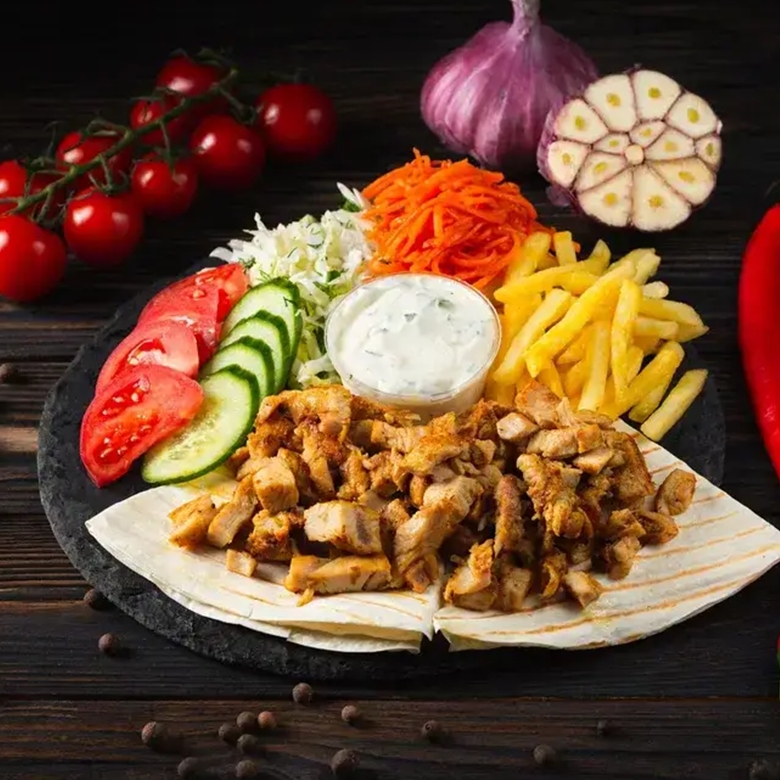 Шаурма на тарелке